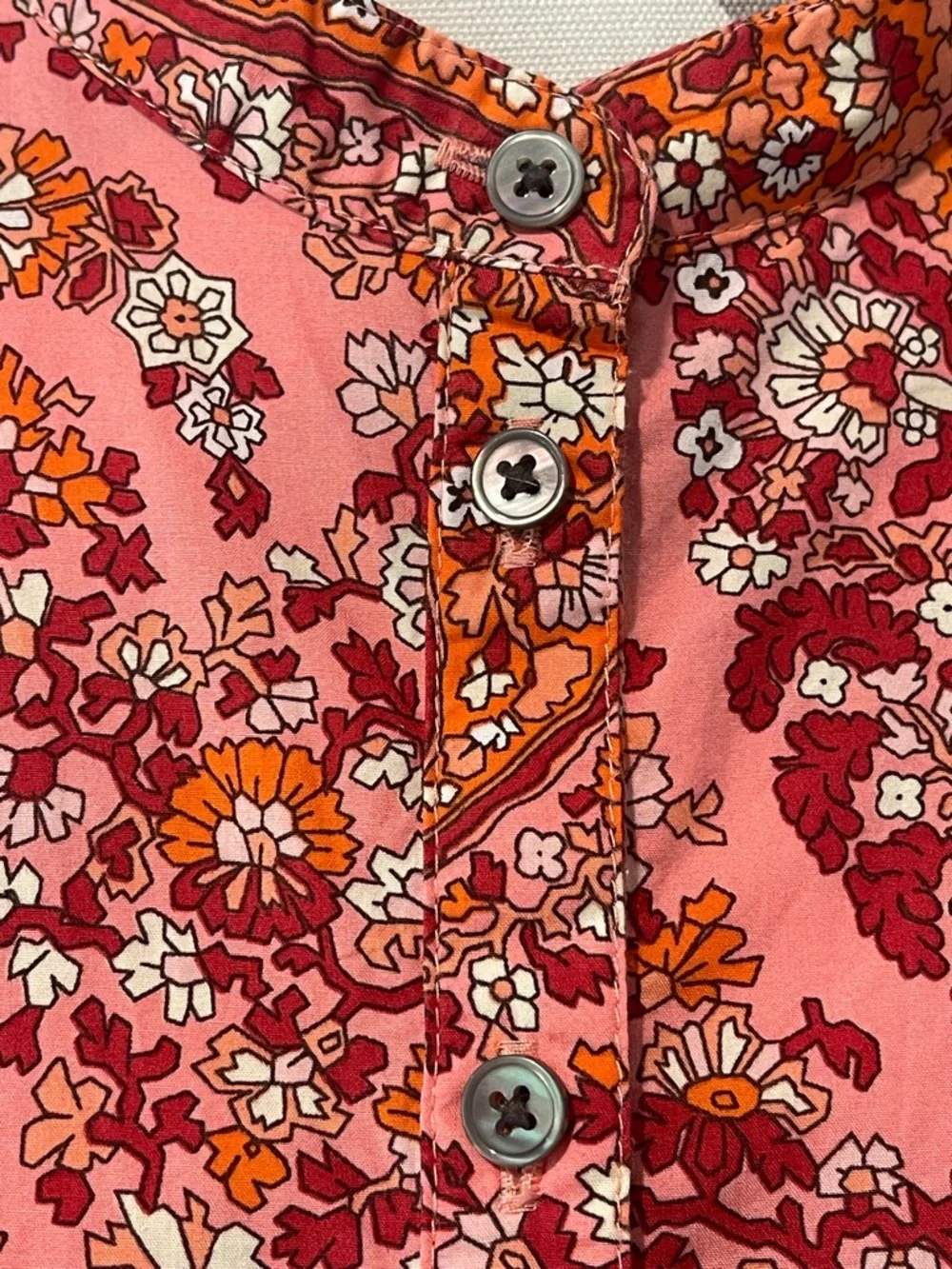 J.Crew Paisley Ruffle Cotton Blouse Size L